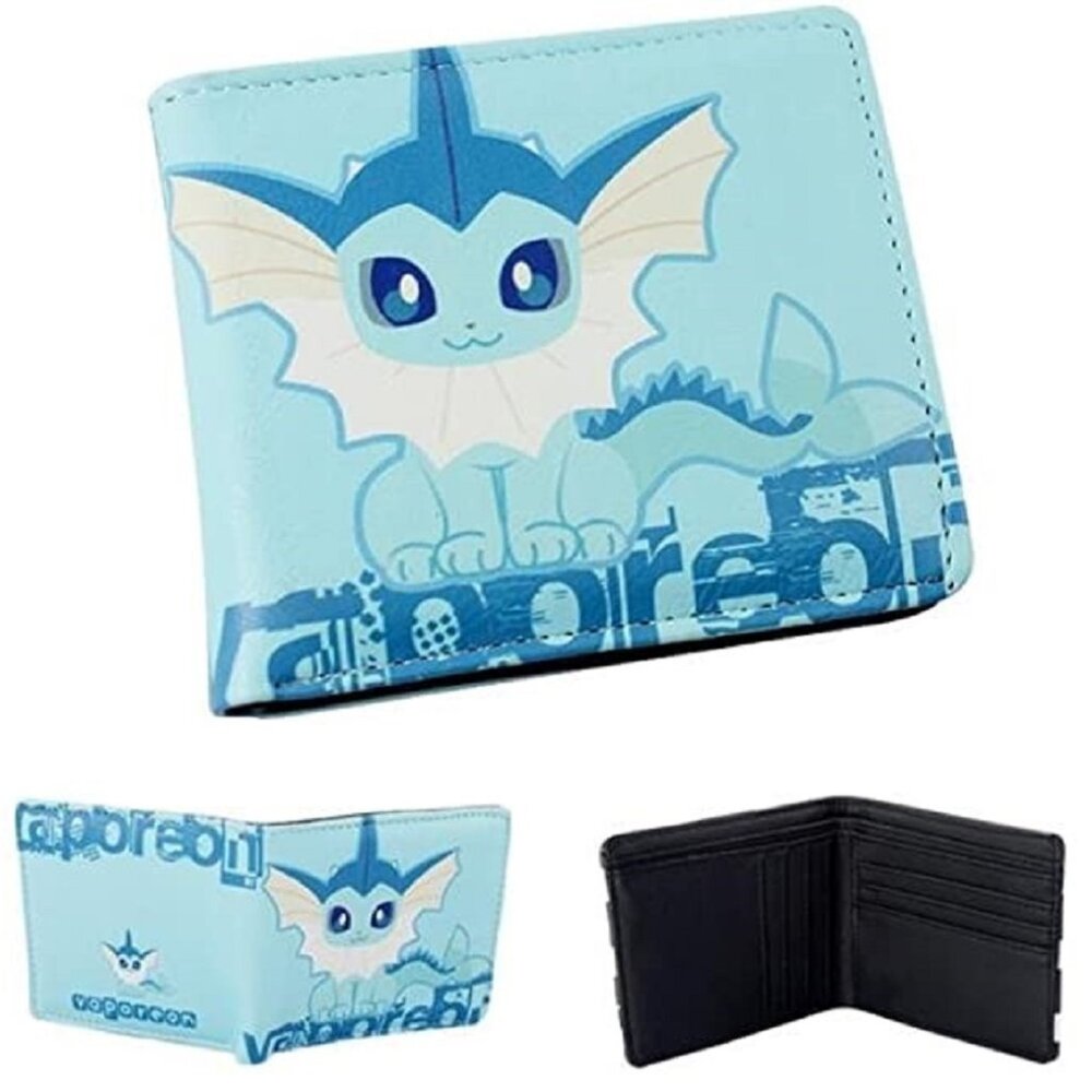 Vaporeon Bifold Wallet Card Holder ID Window Coin Pocket